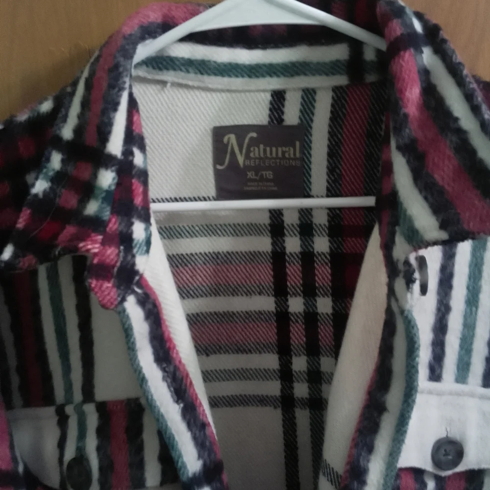 Natural Reflections Plaid Teddy Jacket/ Flannel Shacket in Red, Black, and White